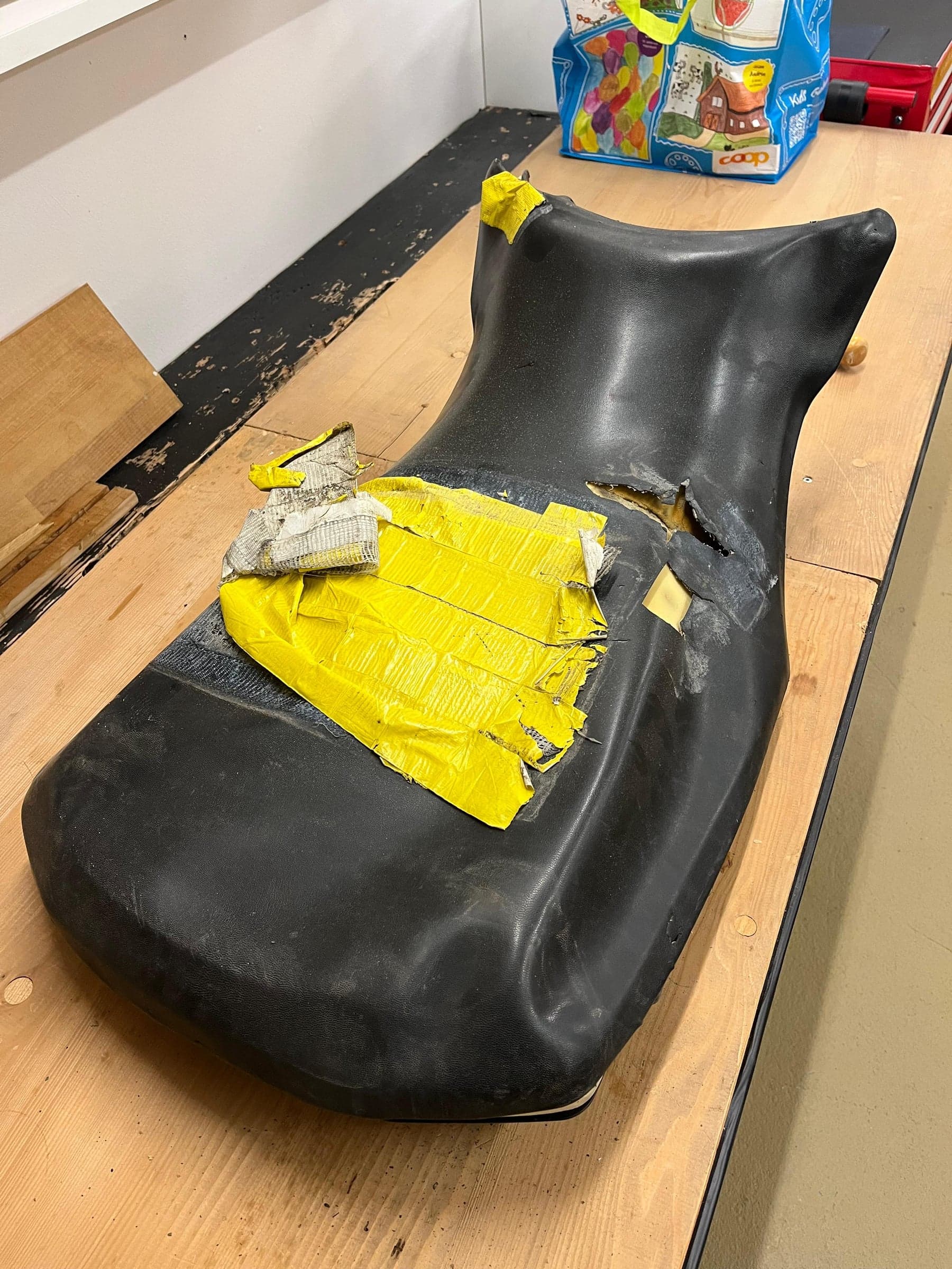 Seat before: collapsed and brittle