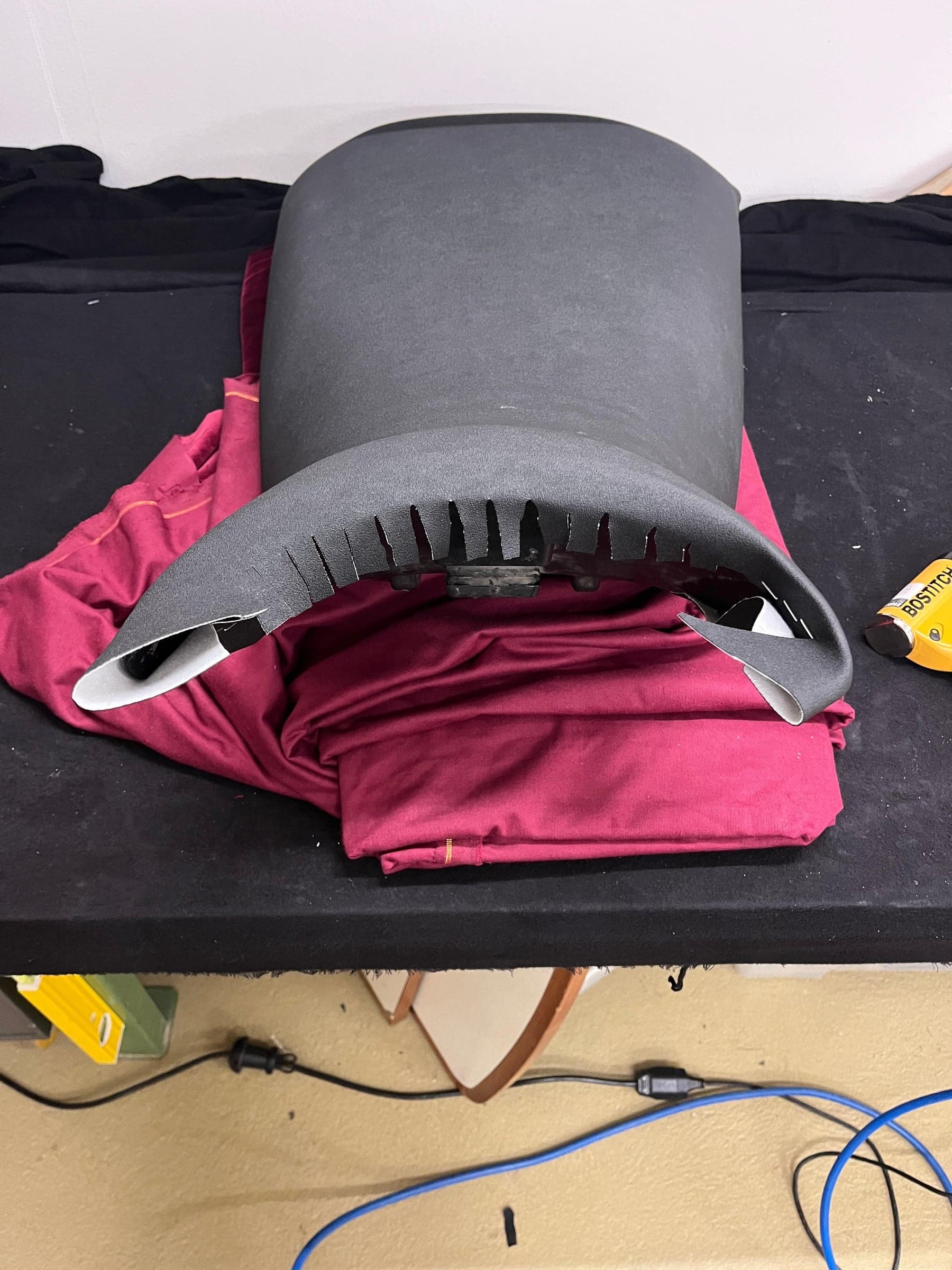 Re-foaming the seat in the workshop